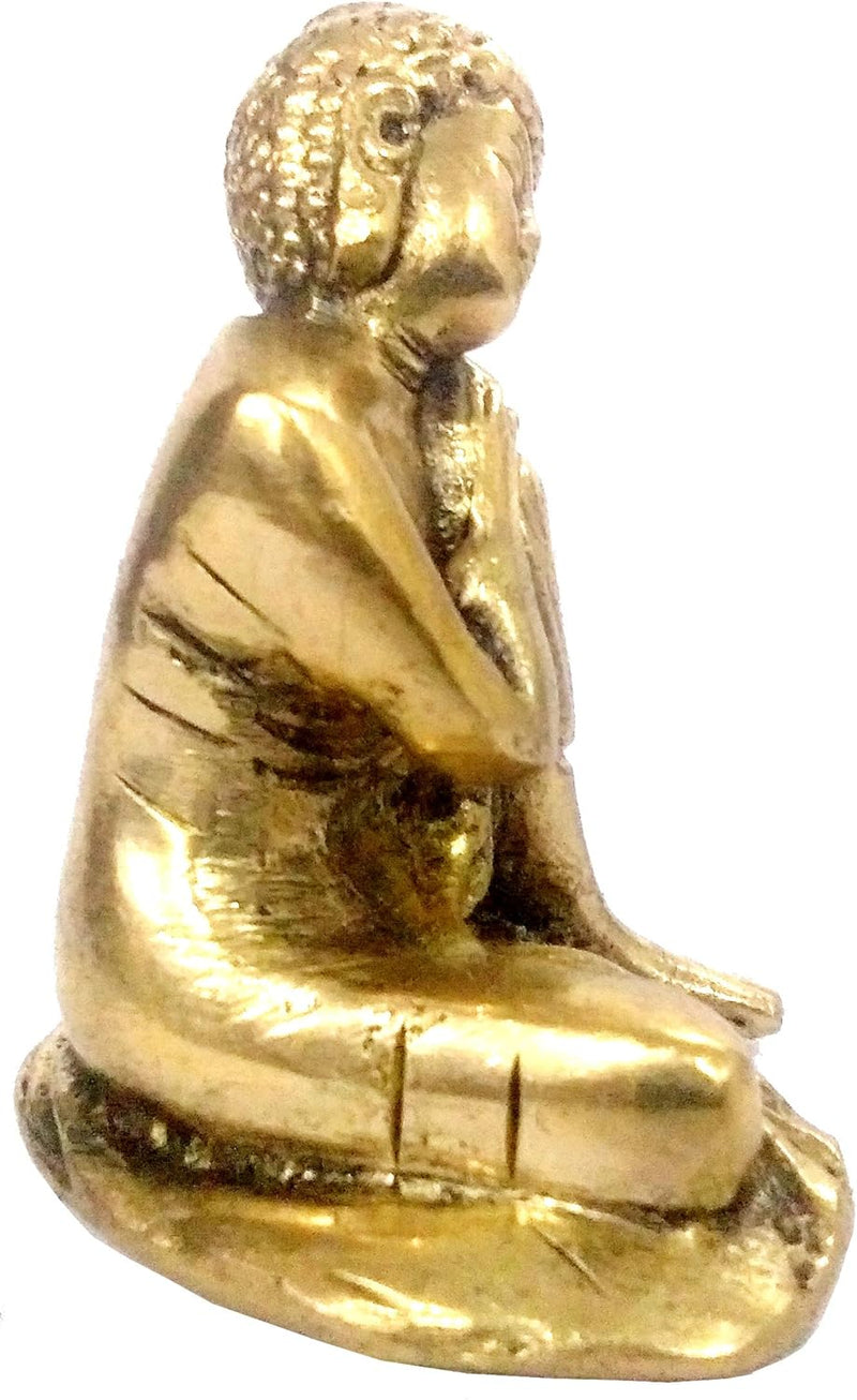 Purpledip Messing Idol Resting Buddha (11947) Goldfarben, Goldfarben