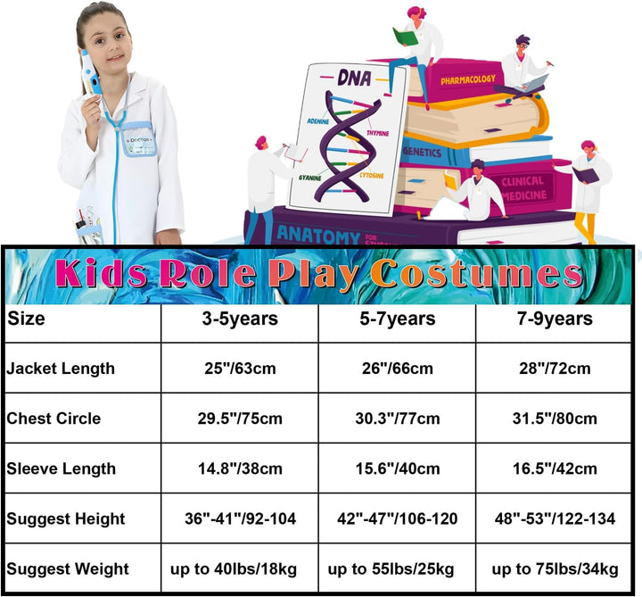 Sincere Party Unisex Kinder Arzt Kostüm Arzt Rollenspielset Stil B 3-5 Jahre 3-5 Jahre/98-110 Arzt B