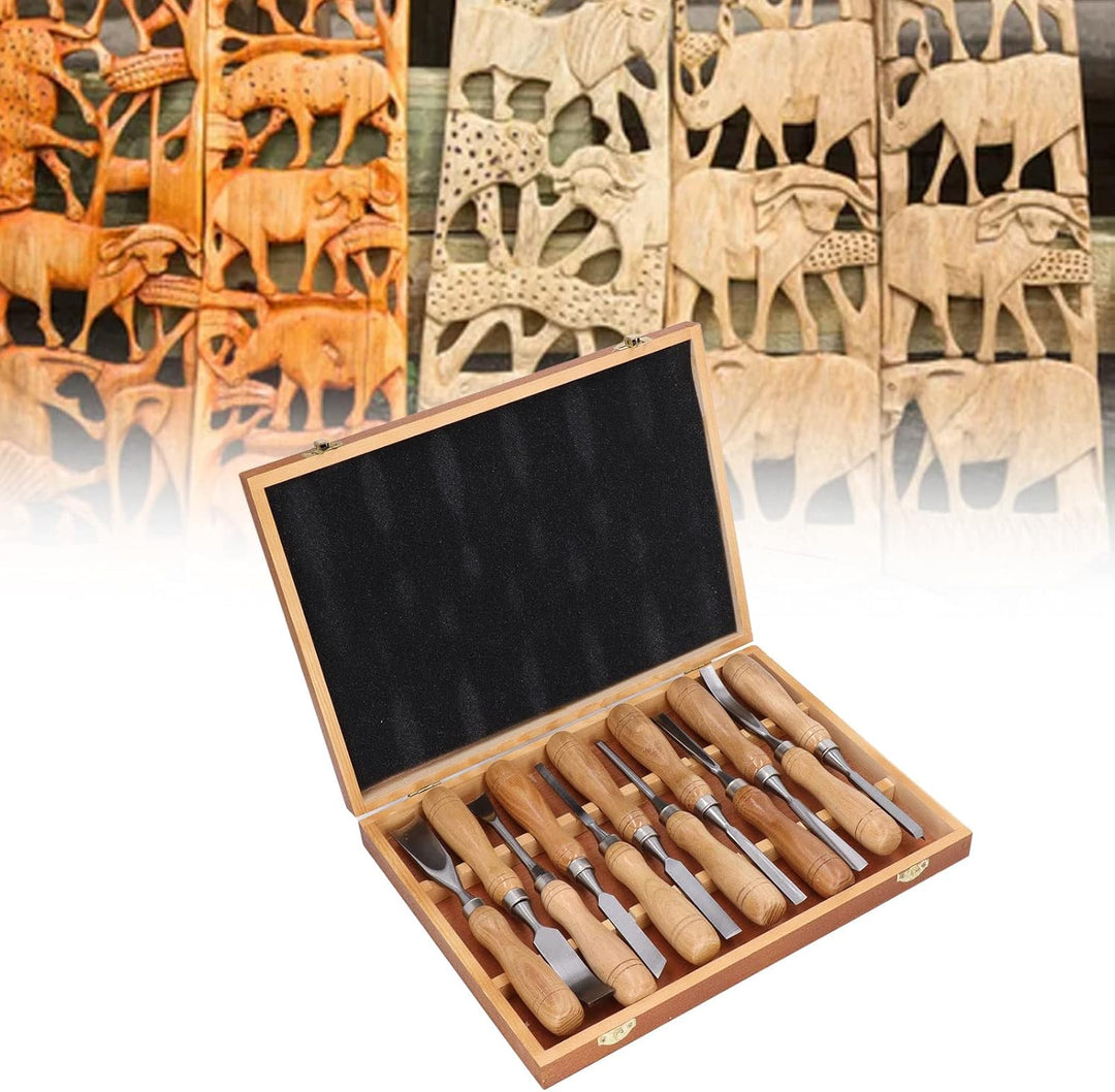 Holz Schnitzwerk Zeuge Set aus 12, CRV 60 Stahl Klingen Hochhärte Holz Bearbeitungs-Meissel-Set mit