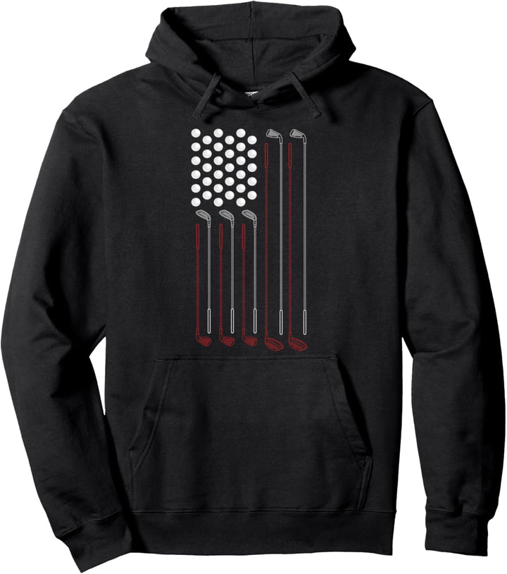 Hobby Golfer USA Flagge Golfplatz Golfschläger Golf Pullover Hoodie