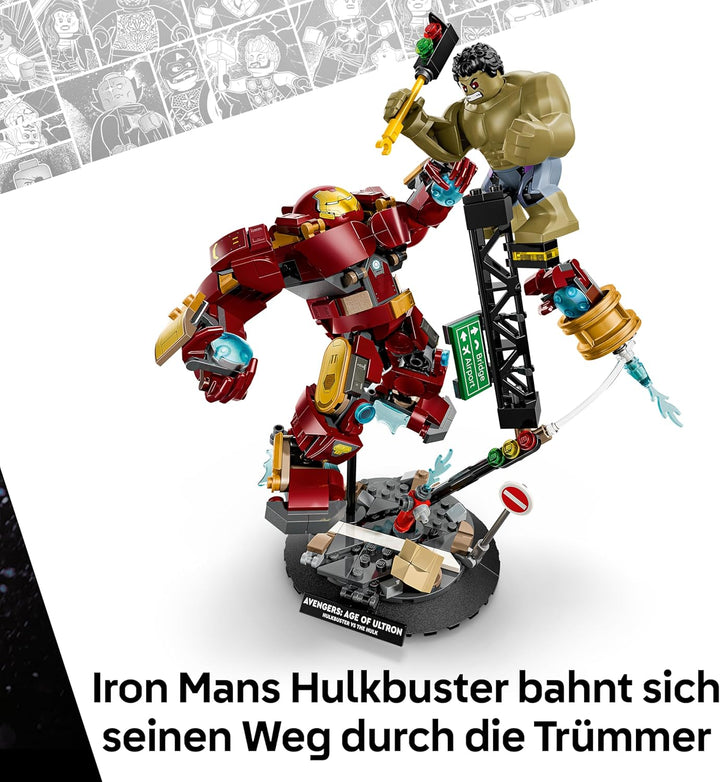LEGO | Marvel Duell der Giganten: Hulkbuster vs. Hulk - Superhelden Spielzeug mit Actionfigur und 2