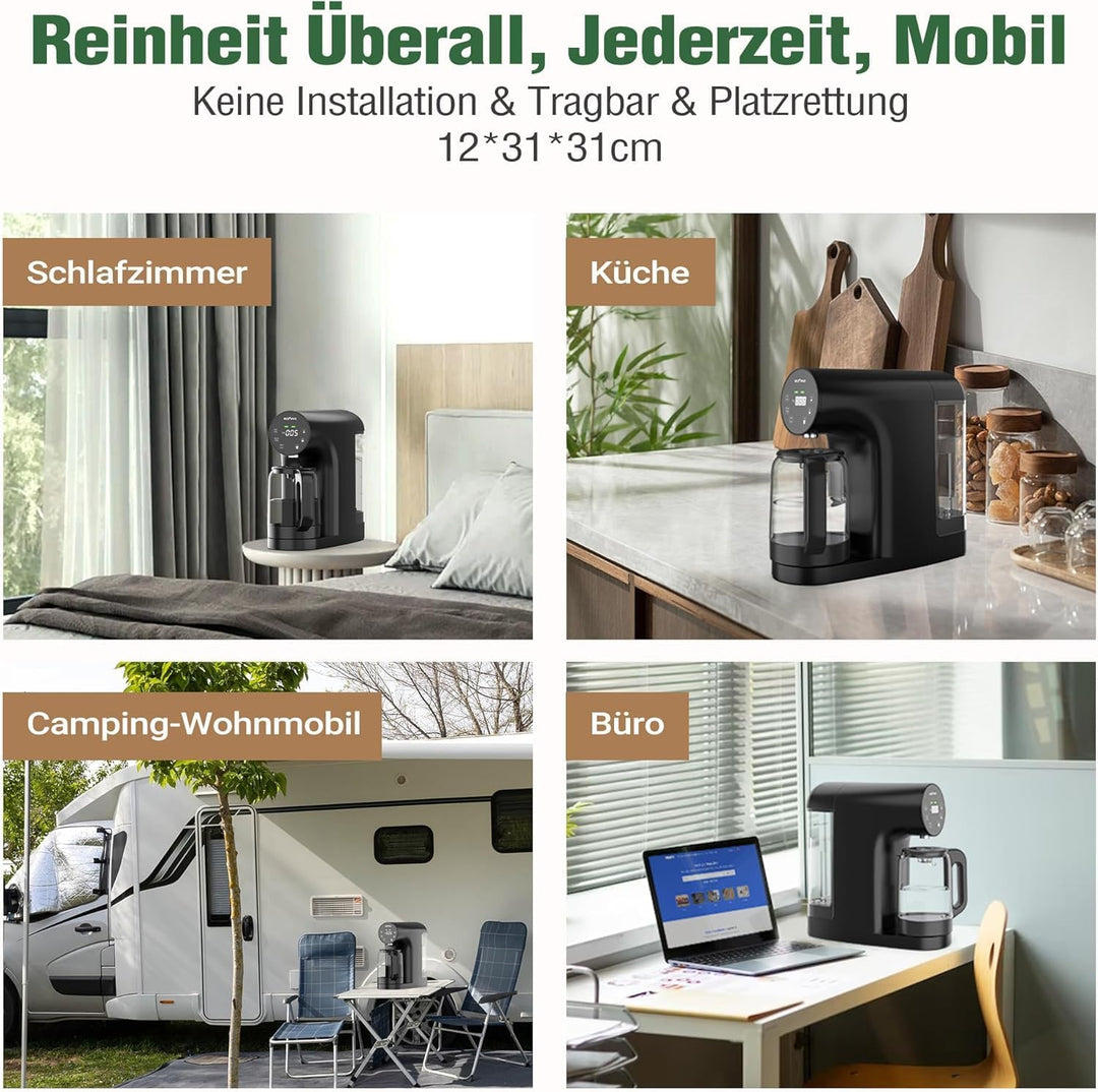 Ecoviva Auftisch Osmoseanlage, Trinkwasser Umkehrosmoseanlage mit 5-stufige Filtration, Echtzeit-TDS