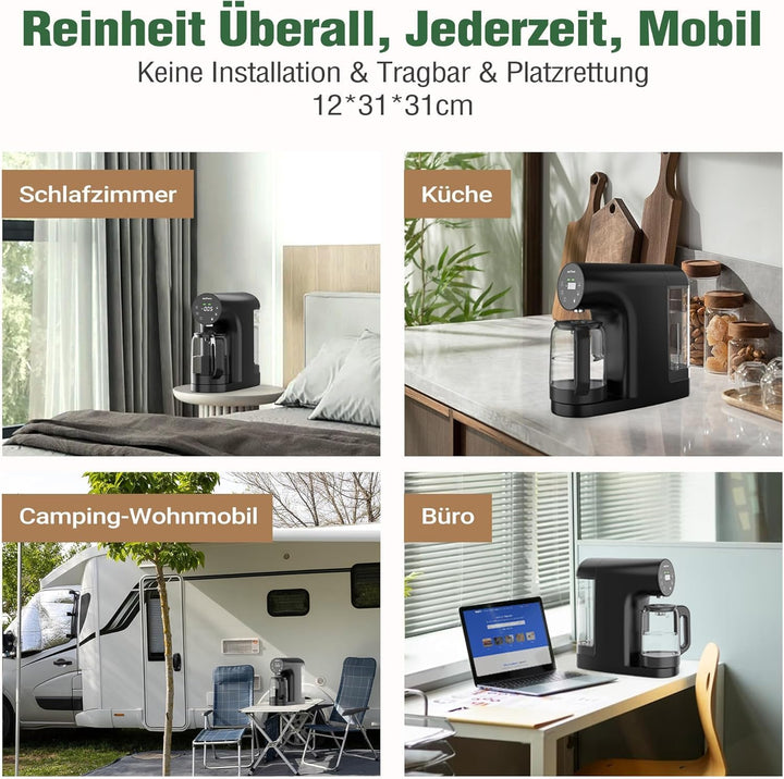 Ecoviva Auftisch Osmoseanlage, Trinkwasser Umkehrosmoseanlage mit 5-stufige Filtration, Echtzeit-TDS