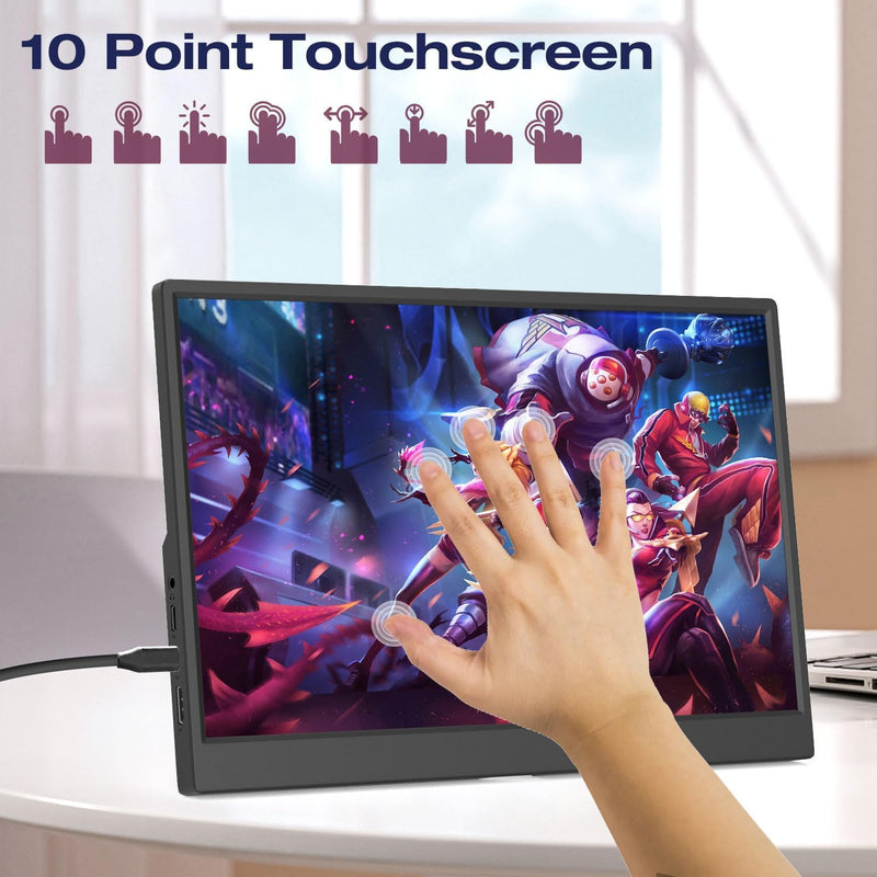 14 Zoll Portable Monitor Touchscreen, HDR, 400cd/m², 100% sRGB, Kickstand & Lautsprecher, IPS 1920x1