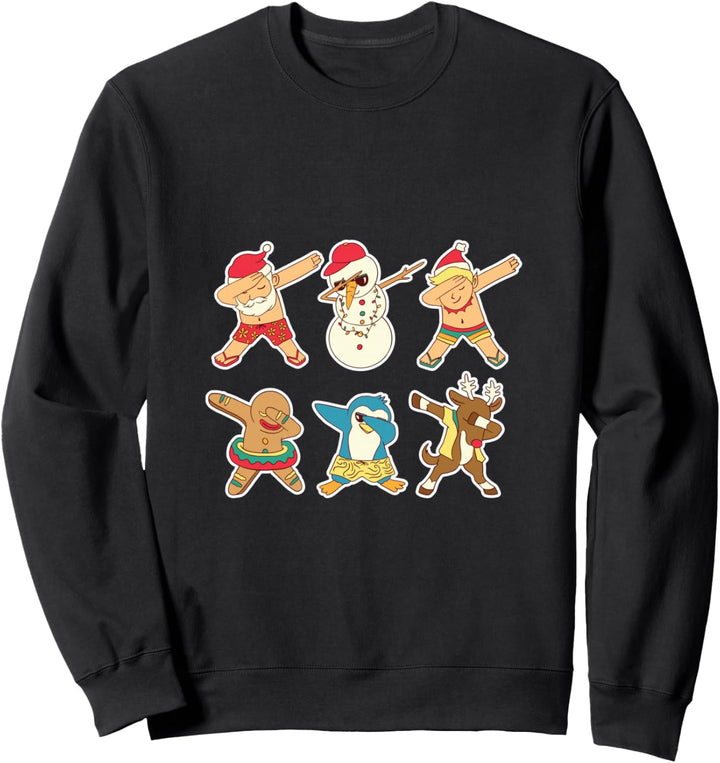Weihnachtsfiguren machen an Weihnachten ein Tupfen Sweatshirt