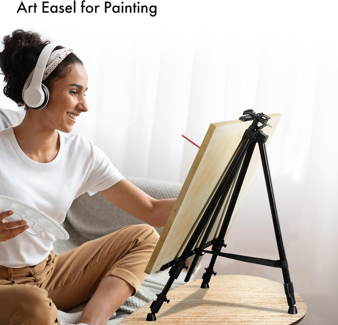 Artify 66 Inches Double Tier Easel Stand, Adjustable Height from 22-66”, Tripod for Painting and Dis