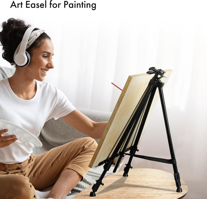 Artify 66 Inches Double Tier Easel Stand, Adjustable Height from 22-66”, Tripod for Painting and Dis