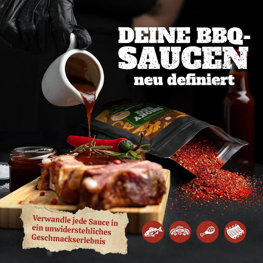 Foodico Smoky BBQ Rub 750g | Traditionell Herzhafte Gewürzmischung | Rauchig & Rustikal | Profi BBQ-