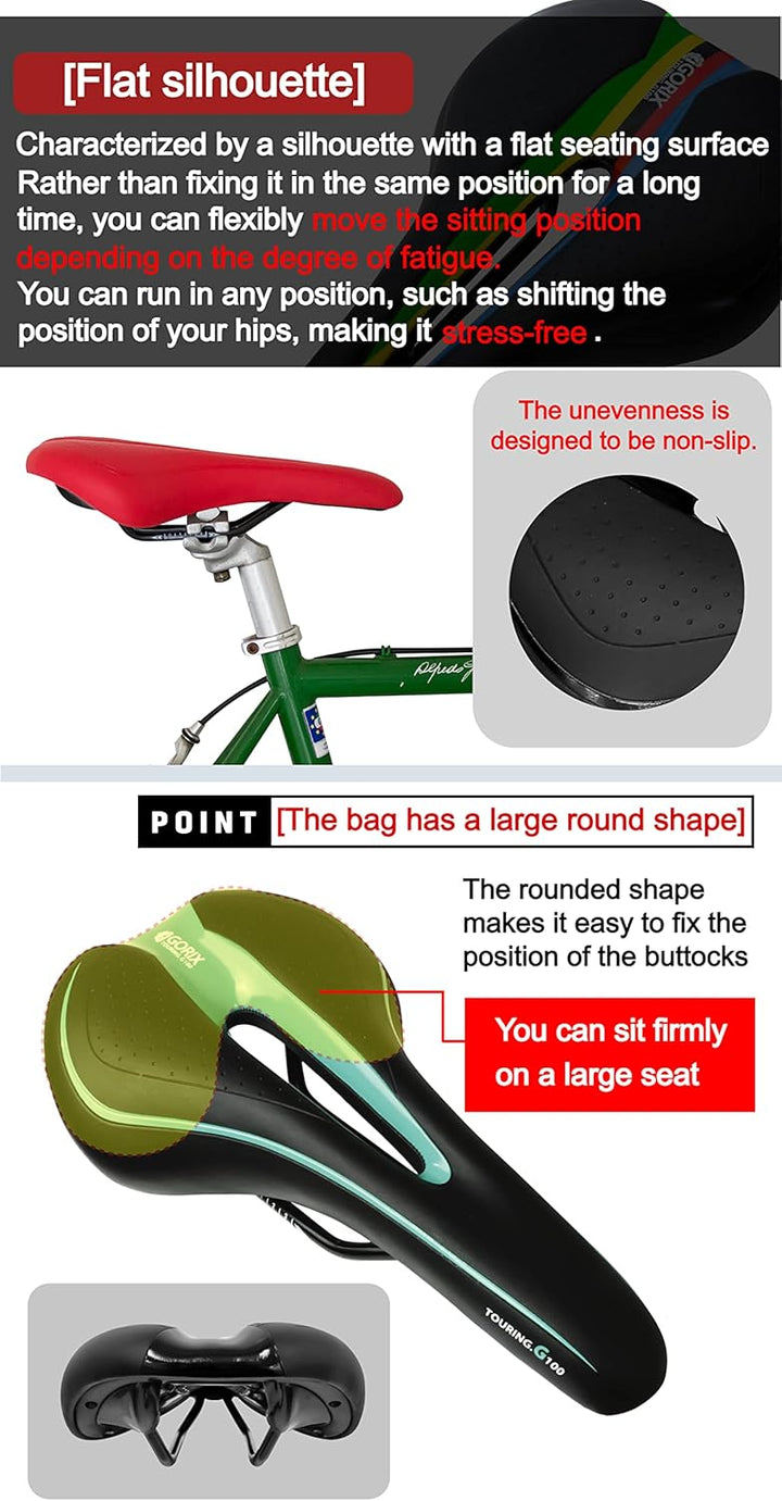GORIX Fahrradsattel Sitz Bequemes Kissen mit Rail Mountain Road Fahrrad für Männer und Frauen (GX-C1