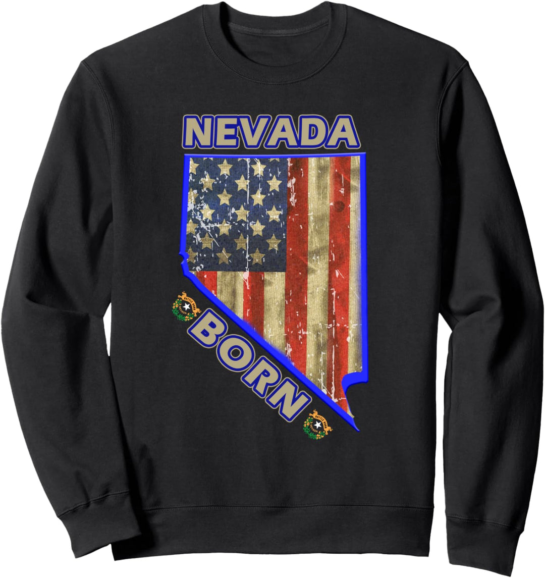 Staatsform und Motto des in Nevada geborenen Staates: Stolz auf die US-Flagge Sweatshirt