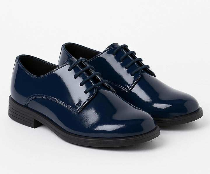 SIRRI Jungen-Derby-Schuhe aus Lackleder für formelle Kleidung zum Schnüren für Hochzeit und Abschlus