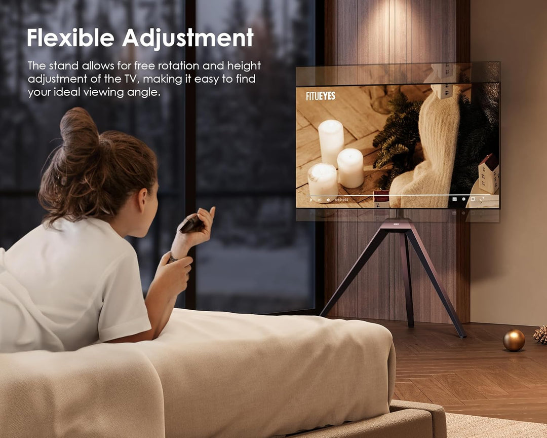 FITUEYES TV Ständer mit Farbverläufe, TV Standfuss im Staffelei Design, für 32-65 Zoll Fernseher, Hö