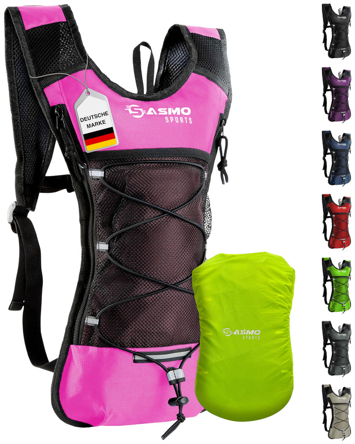 SASMO® Laufrucksack Damen 6L (Pink) mit Thermofach | Lauf Rucksack - Ultraleicht 300g | Laufrucksack