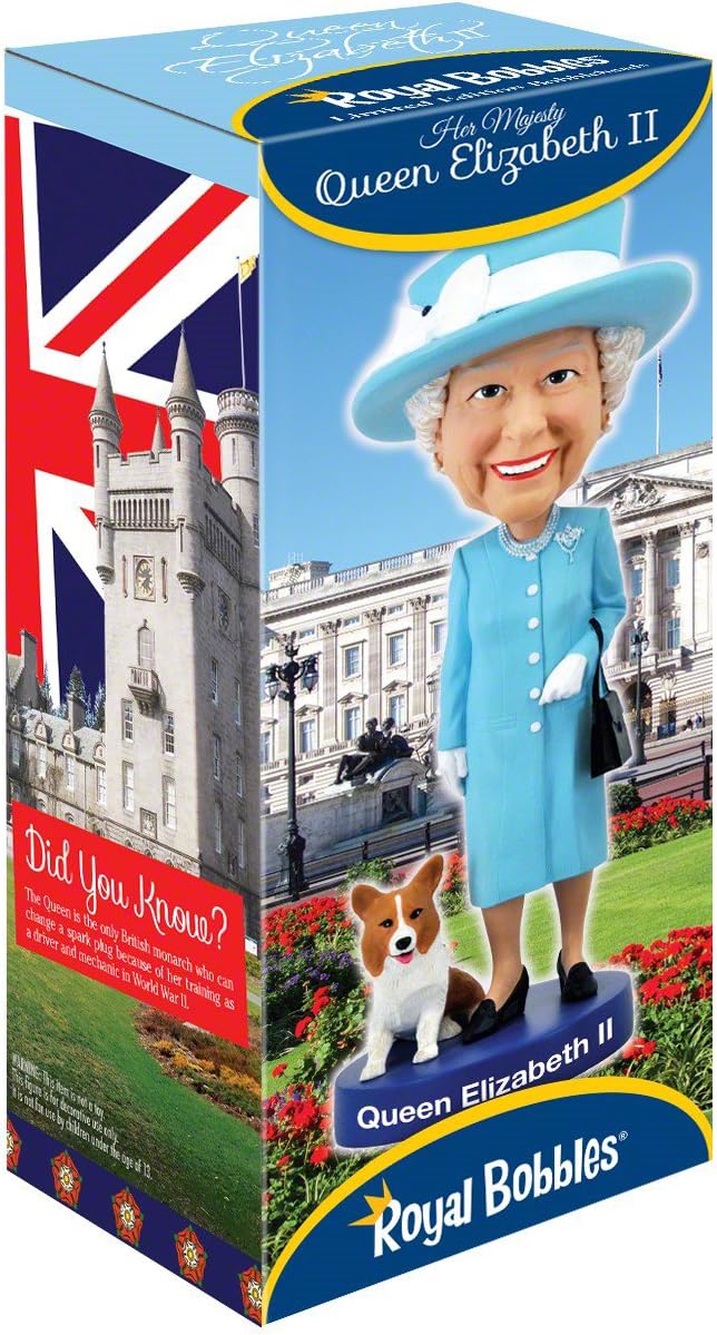 Royal Bobbles - Wackelkopffigur Queen Elizabeth II. - mit ihrem Corgi