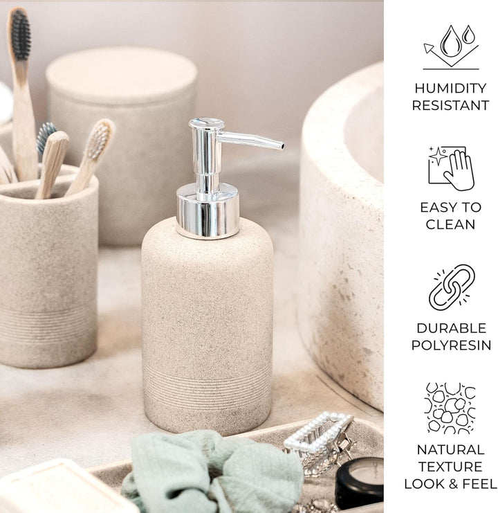 ZCCZ Badezimmer Set – 6 Teile – Badezimmer Organizer mit Zahnbürstenhalter, Seifenspender, Seifensch