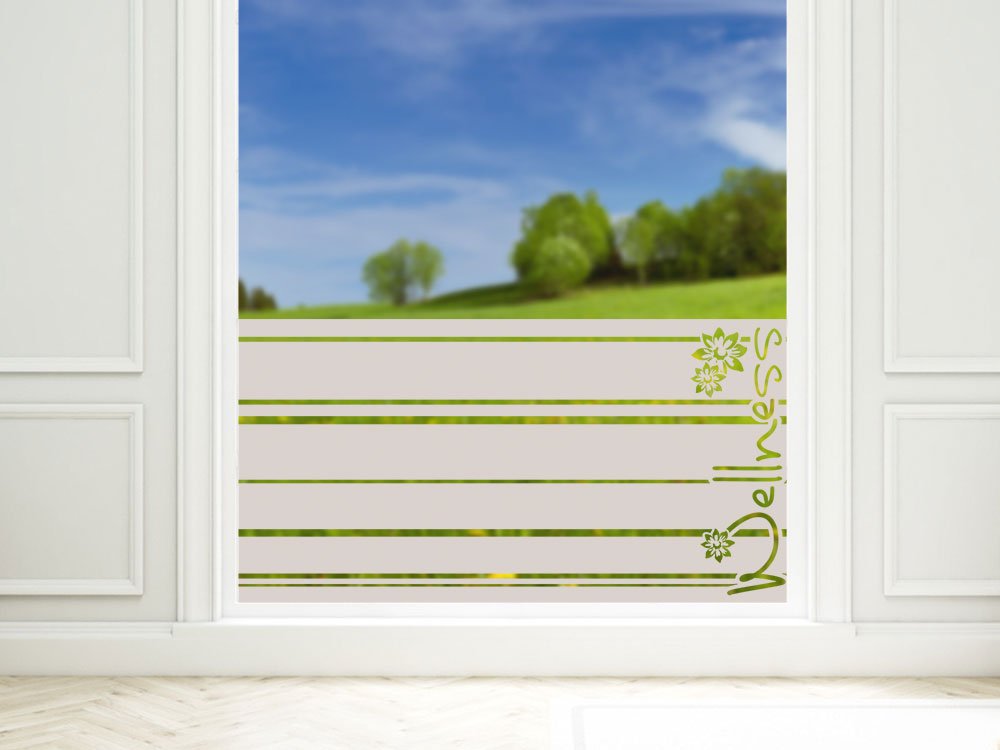 GRAZDesign Fensterfolie Bad Blickdicht - Sichtschutzfolie Wellness Badezimmer - für Dusche &amp; Fenster