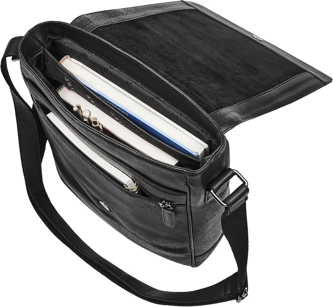 STILORD Ottavio Mittelgrosse Umhängetasche Herren Leder Hochformat Messenger Bag 13,3 Zoll Laptoptas