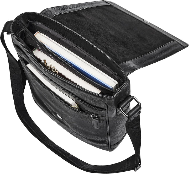 STILORD Ottavio Mittelgrosse Umhängetasche Herren Leder Hochformat Messenger Bag 13,3 Zoll Laptoptas
