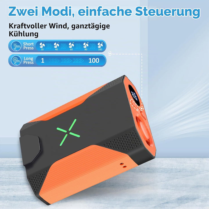 Uplayteck Taillen Clip Ventilator Mini, 100 Geschwindigkeiten, 165g, leicht und tragbar, 36000 U/min