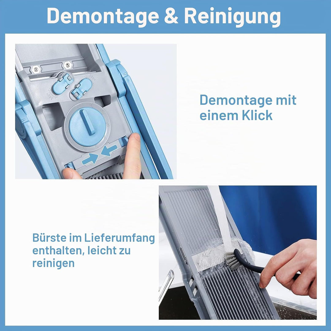 ONCE FOR ALL Gemüseschneider mit Auffangbecken, Gemüsehobel ideal als Pommesschneider &amp; Kartoffelsch