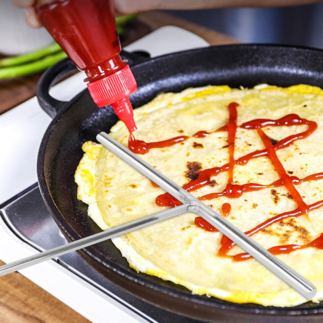Alipis Edelstahl Pfannkuchenverteiler 25.2 Zoll Crepes Maker Teigverteiler Mit Langem Griff Für Crêp