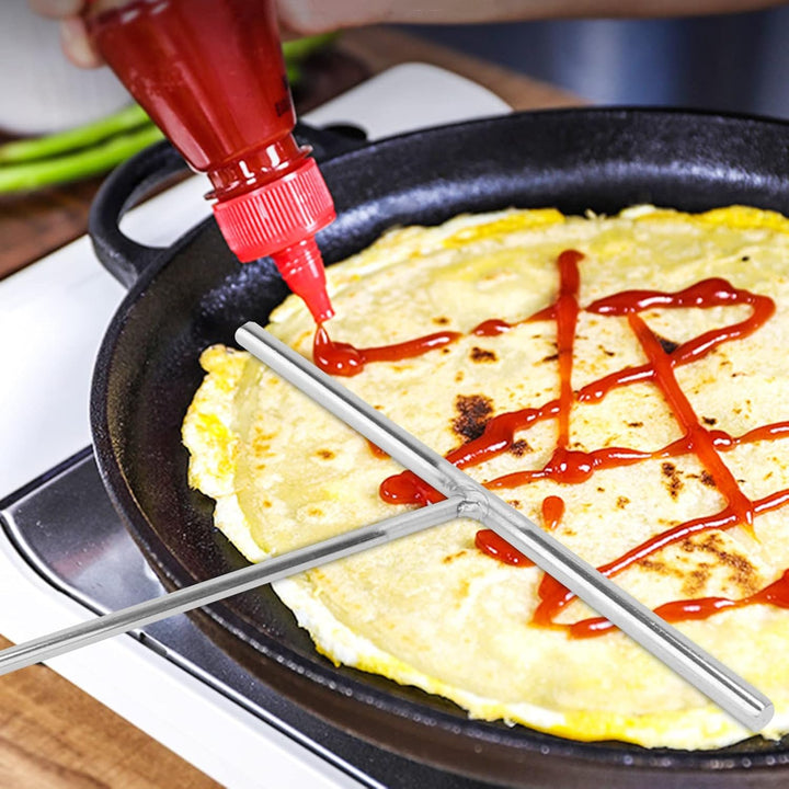 Alipis Edelstahl Pfannkuchenverteiler 25.2 Zoll Crepes Maker Teigverteiler Mit Langem Griff Für Crêp