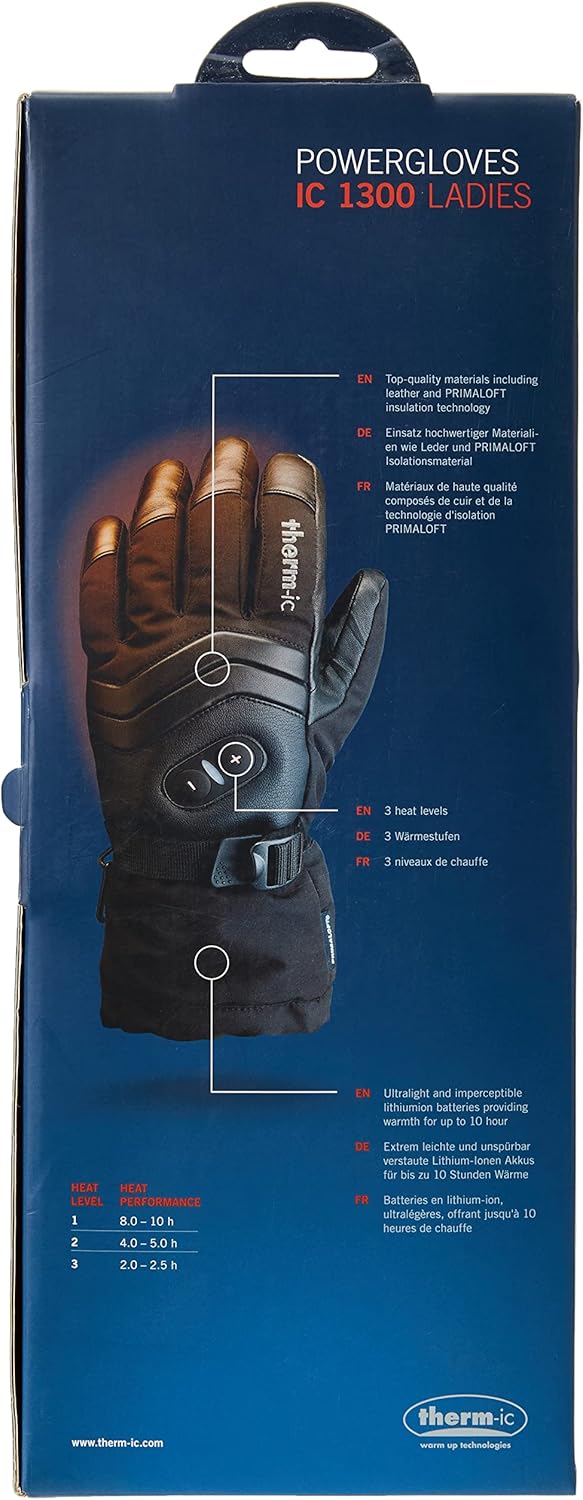 therm-ic Warme Hände Powergloves 1300 Ladies EU und US L Schwarz, L Schwarz