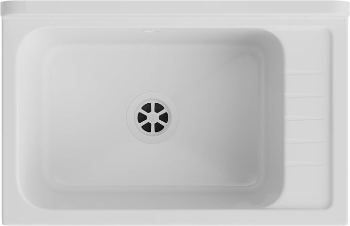 Granitan Ausgussbecken für Garage Keller Werkstatt und Waschküche - Universal Waschtrog mit Siphon -