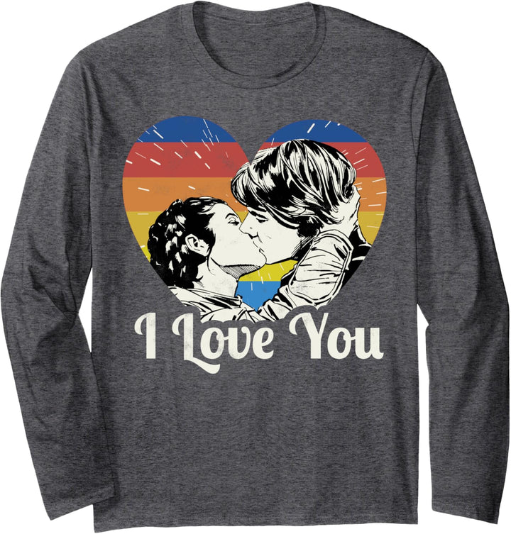 Star Wars Han Solo Princess Leia Cute Cartoon Style Langarmshirt