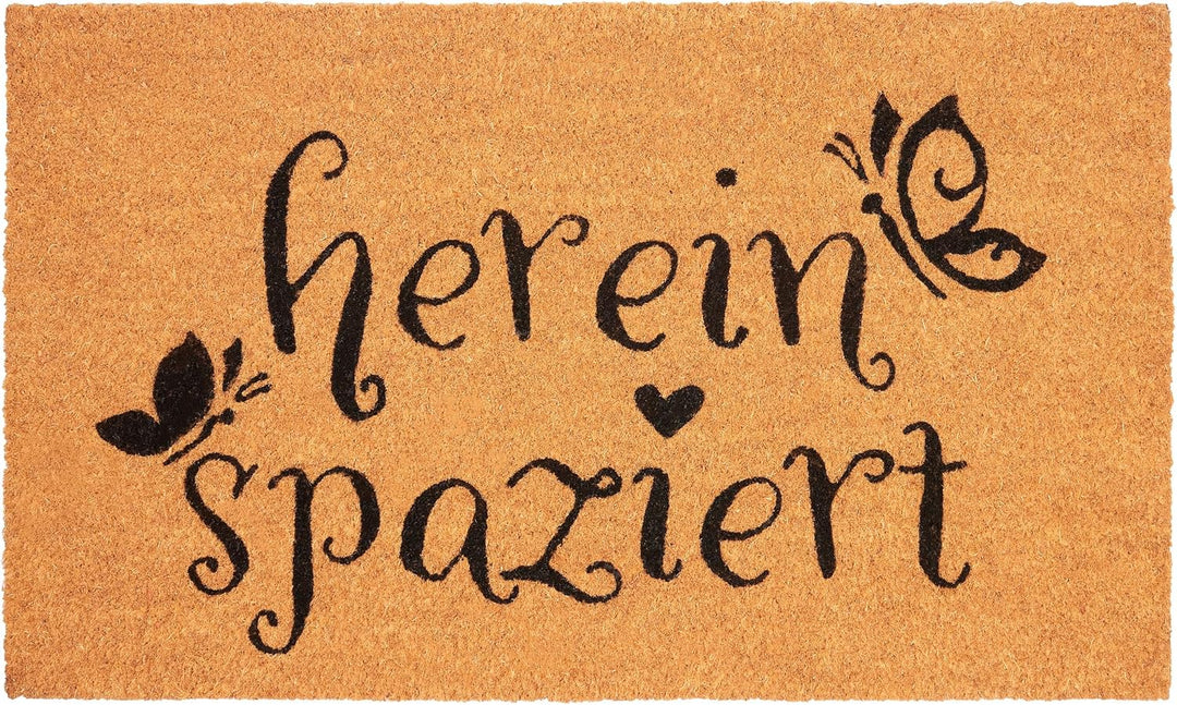 BRUBAKER Fussmatte für Aussen und Innen - Herein Spaziert mit Schmetterlingen - 45 x 75 cm Schmutzfa