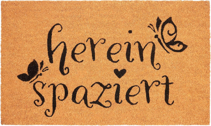 BRUBAKER Fussmatte für Aussen und Innen - Herein Spaziert mit Schmetterlingen - 45 x 75 cm Schmutzfa