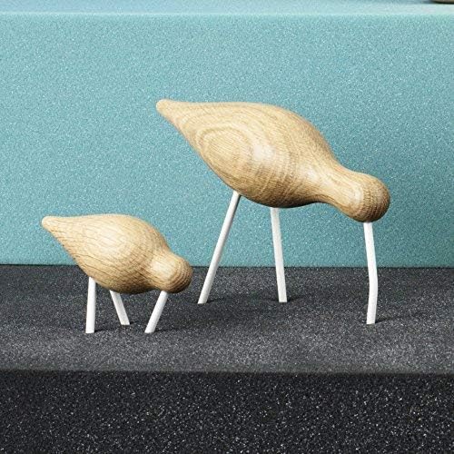 Normann Copenhagen Shorebird Figur, Holz-Edelstahl, weiss, 22 x 6.5 x 14 cm