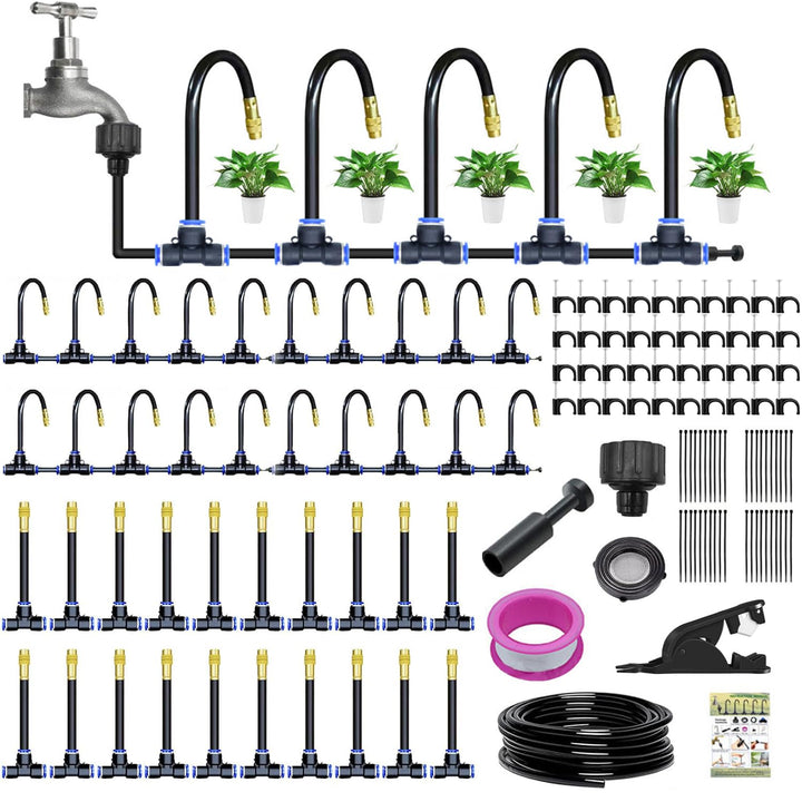 Quick-Connect Drip Irrigation System Kit,360° Curved Bewässerungssystem Garten,Automatische Bewässer