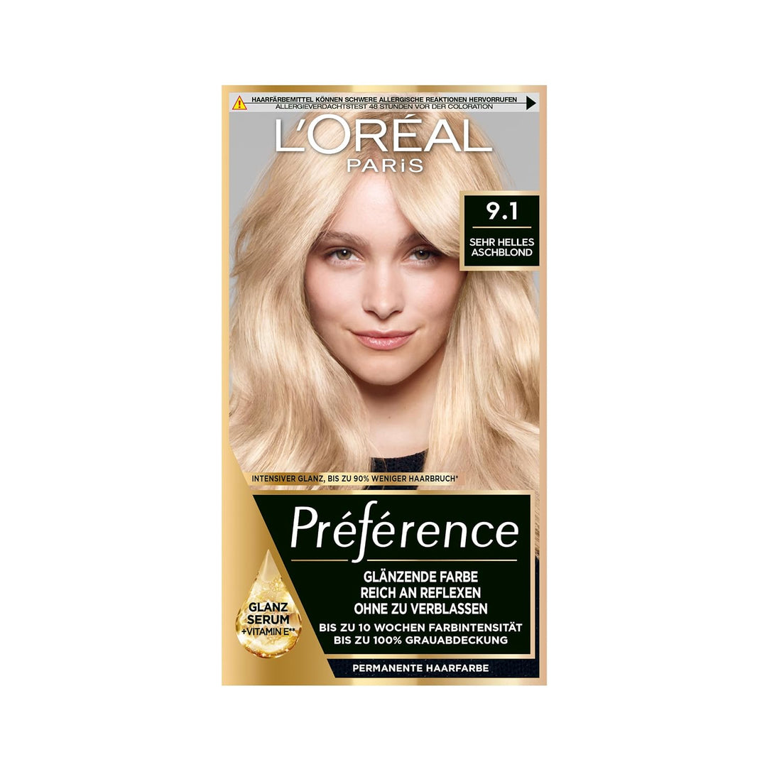 L'Oréal Paris Permanente Haarfarbe, Haarfärbeset mit Coloration und Farbglanz-Pflegebalsam, Préféren