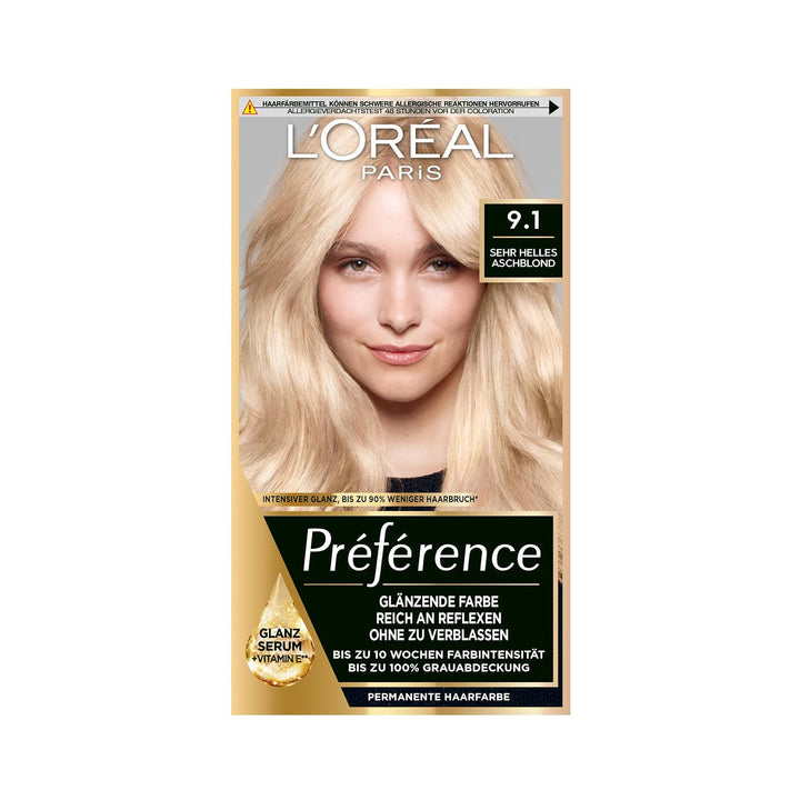 L'Oréal Paris Permanente Haarfarbe, Haarfärbeset mit Coloration und Farbglanz-Pflegebalsam, Préféren