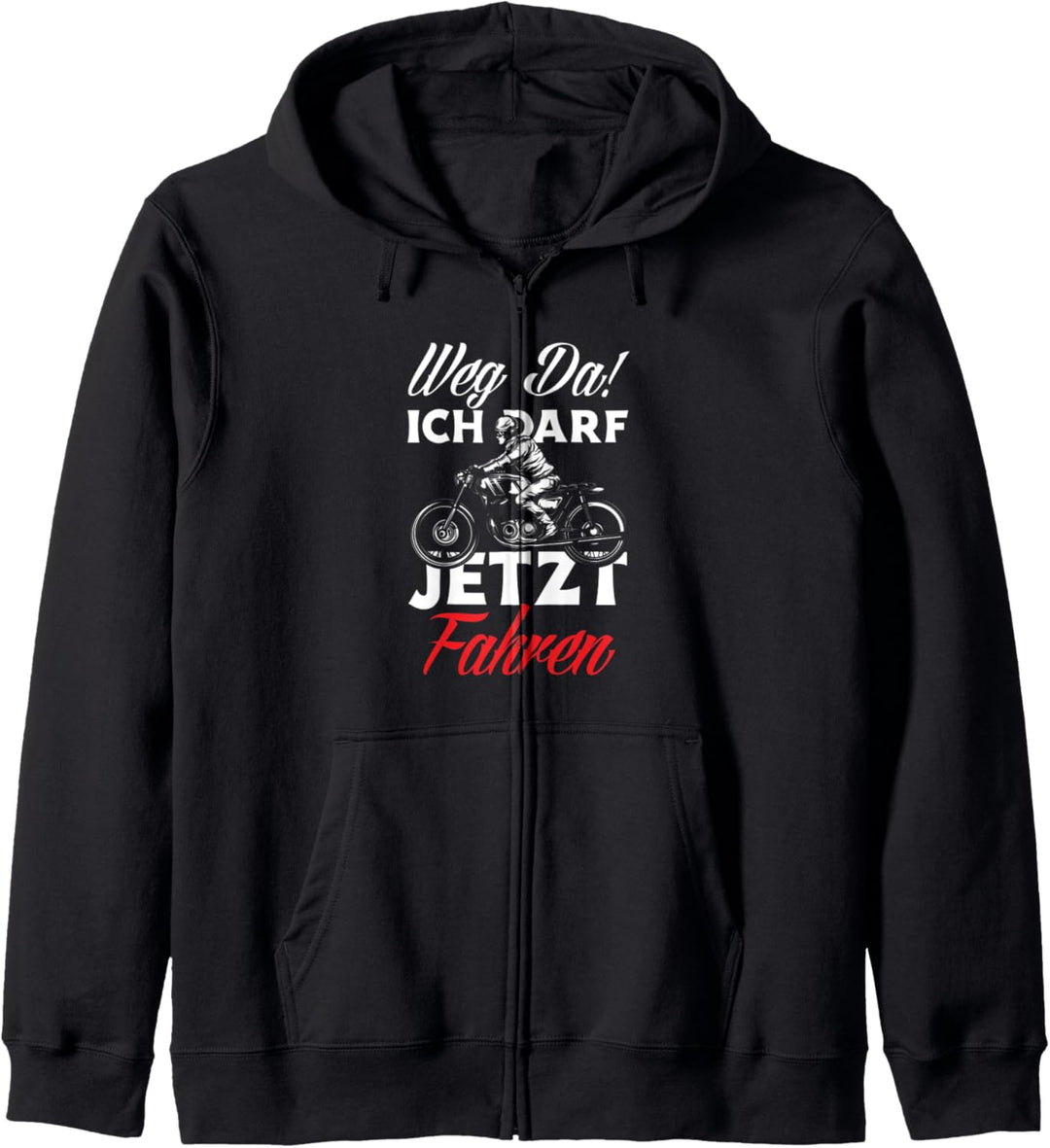 Weg Da Ich Darf Jetzt Fahren Lustiges Motorrad Führerschein Kapuzenjacke