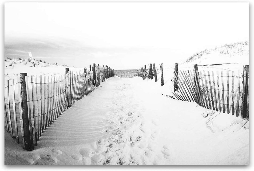 Startonight Leinwandbilder Schwarz und Weiss Zum Strand, Doppelansicht Überraschung Modernes Dekor K