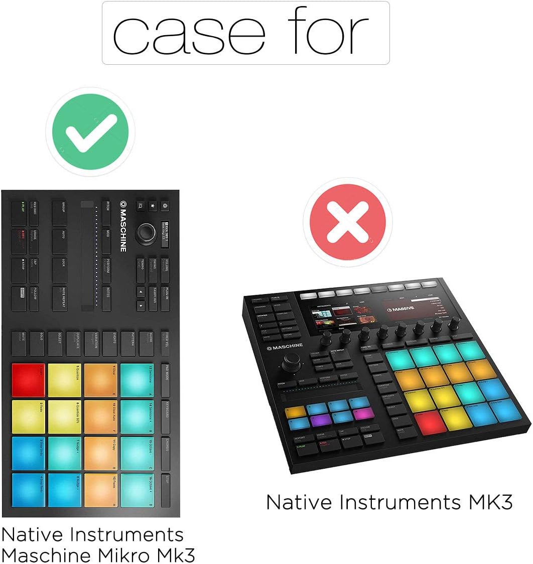 co2CREA Tasche für Native Instruments Maschine Mikro Mk3 DJ Controller und Kabel,Nur Tasche Tasche f