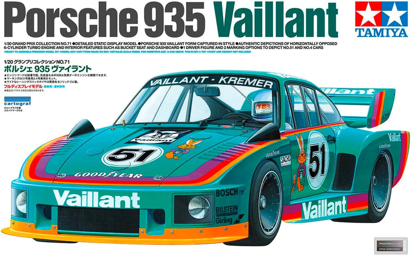 Tamiya 20071 1:20 Porsche 935 Vaillant-Kremer - Modellbau, Plastik Bausatz, Basteln, Hobby, Kleben,