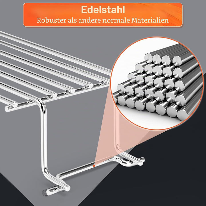 QuliMetal Edelstahl-Warmhalterost für Weber Spirit 300, Grill-Ersatzteil für Weber Spirit II 300 Ser