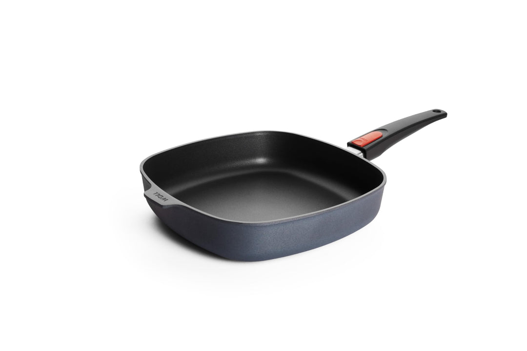 Woll Diamond Lite Viereckpfanne - Induktiv -, 28x28 cm, 6 cm hoch, mit abnehmbarem Stiel - Geeignet