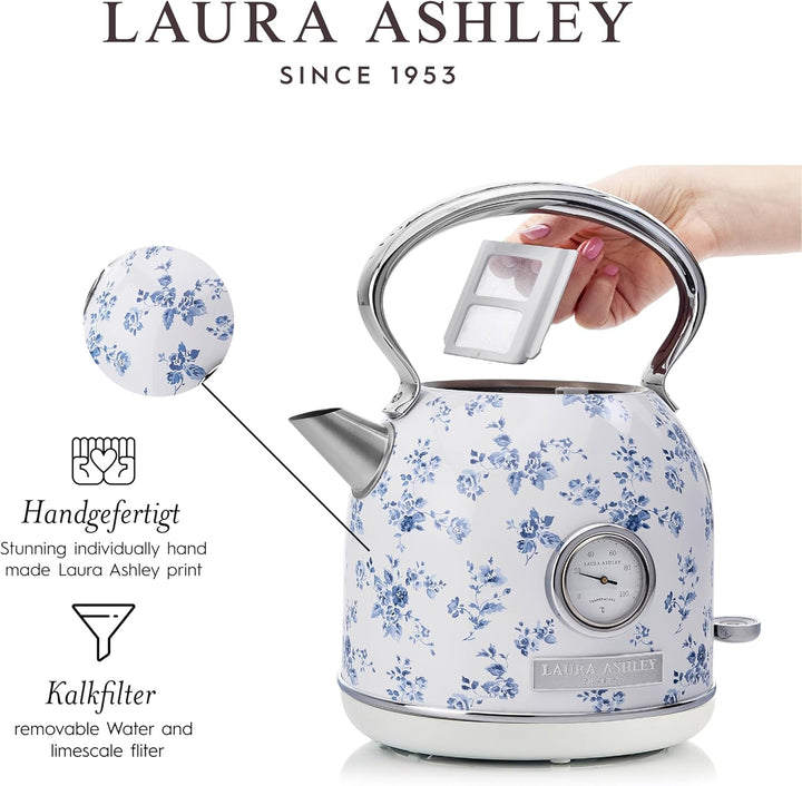 Laura Ashley Toaster und Wasserkocher Set von VQ - 1,7 L Wasserkocher mit Schnellkochfunktion und 4-