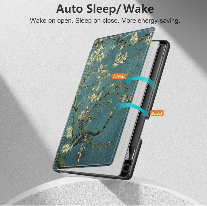 GIOPUEY Hülle Kompatibel mit Remarkable Paper Pro Move 7.3, Flip Case 360° Schutz - Aprikosenblume r