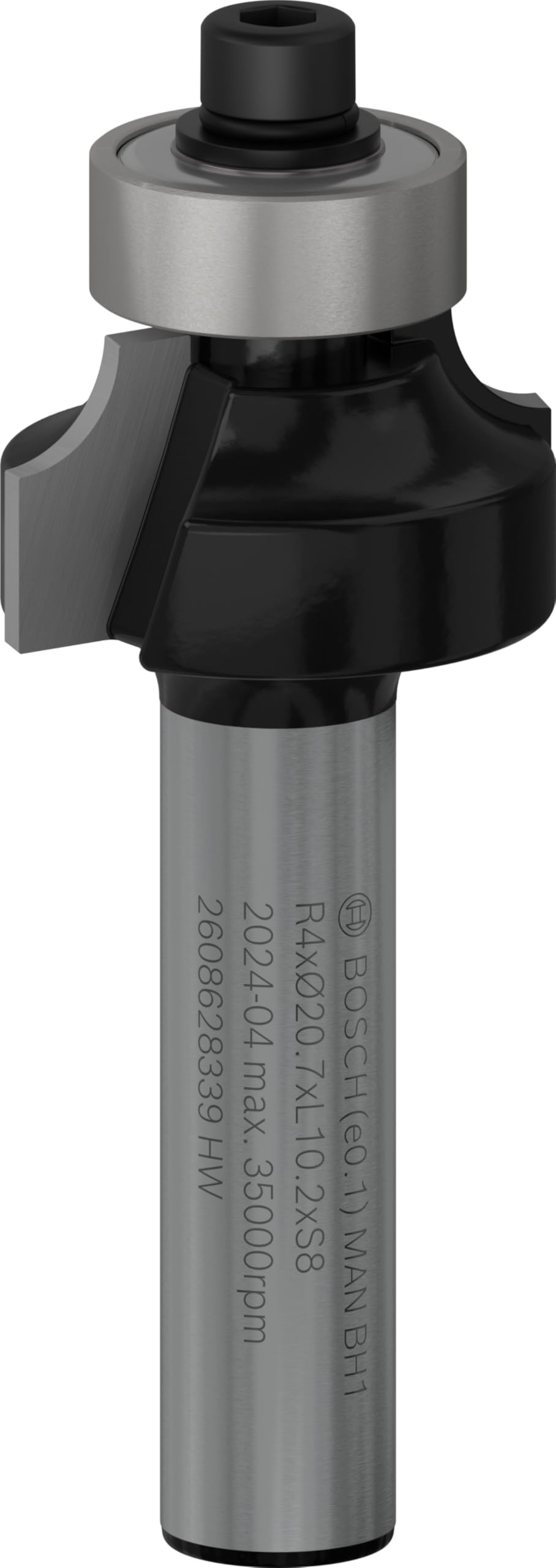 Bosch Professional Abrundfräser Standard for Wood (für Holz, Radius 4 mm, Arbeitslänge 12,7 mm, Zube