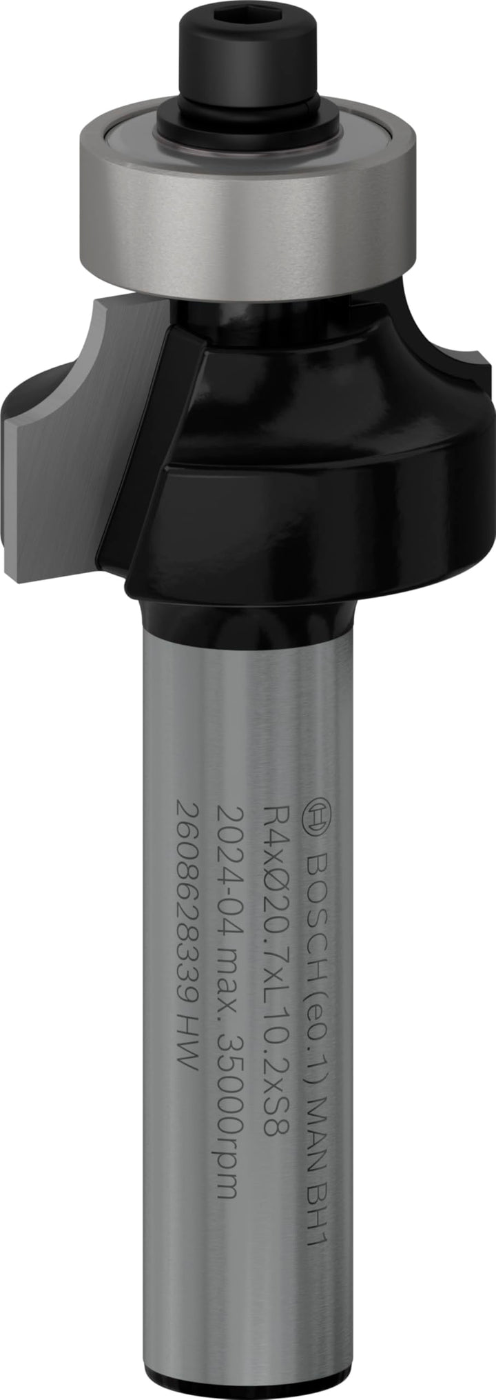 Bosch Professional Abrundfräser Standard for Wood (für Holz, Radius 4 mm, Arbeitslänge 12,7 mm, Zube