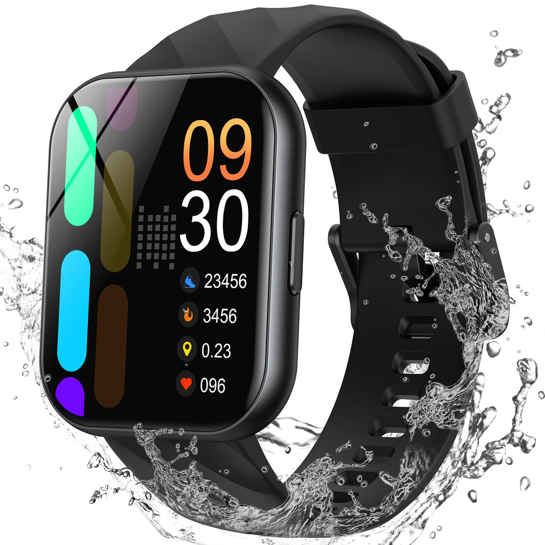 Parsonver Smartwatch Damen Herren, 5ATM Wasserdicht Schwimmuhr, 1.8" HD Bildschirm Fitnessuhr Damen