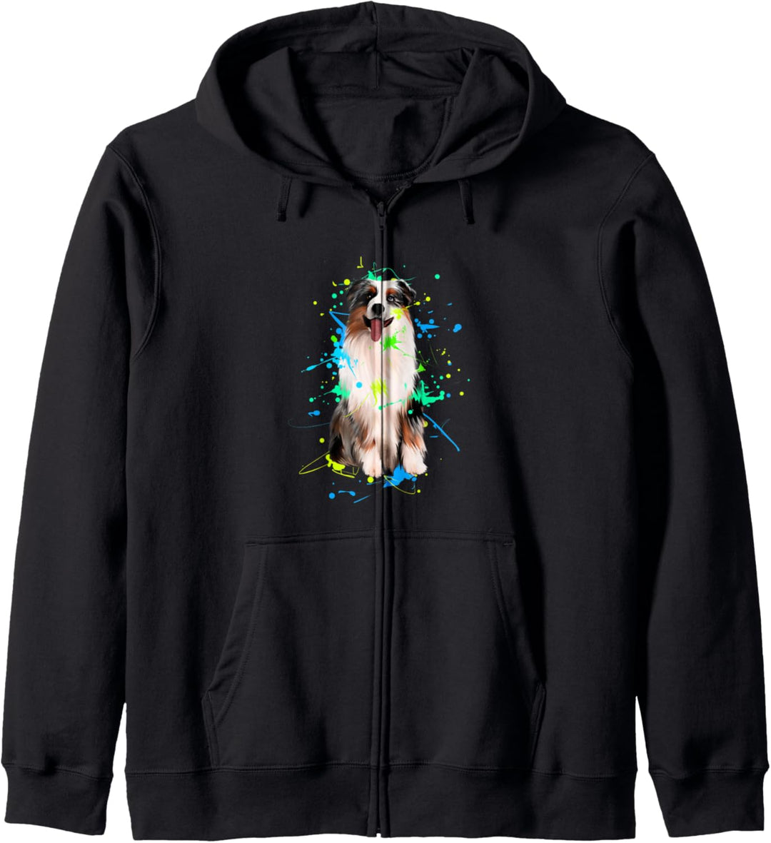 Australian Shepherd Gift Aussie Paint Splash Kapuzenjacke