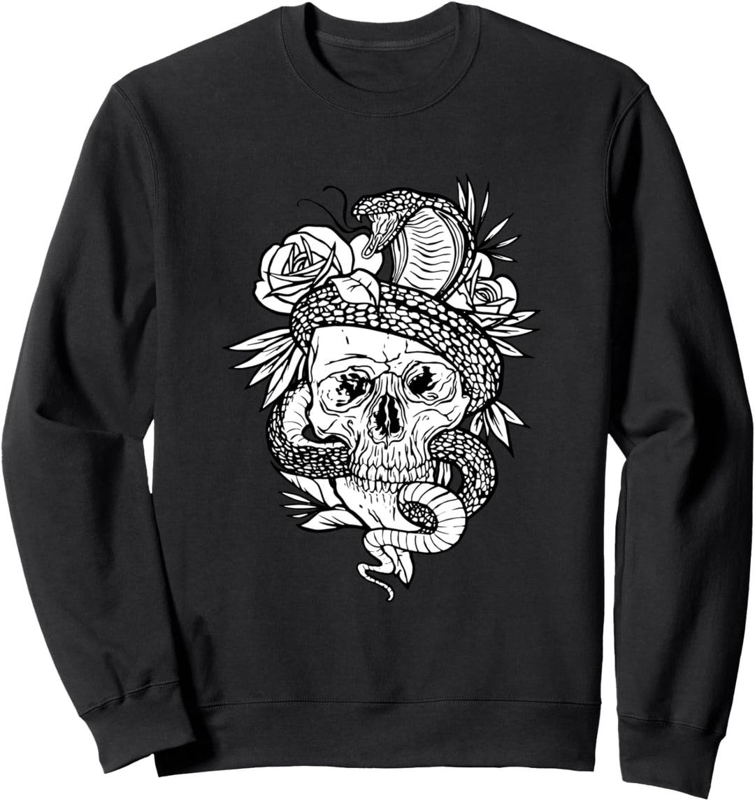 Totenkopf Schlange Okkulte Goth Okkultismus Death Metal Sweatshirt