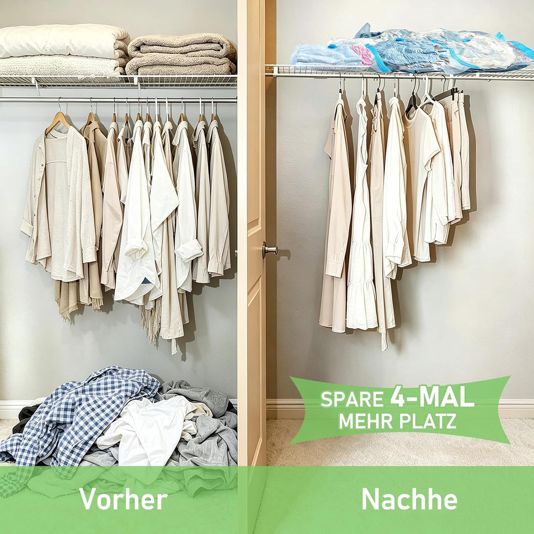 Vakuumbeutel 8 Stück 4 Gross 80x60cm + 4 Kleine 60x40cm, Platzsparend Vacuum Bags, PA & PE Material,