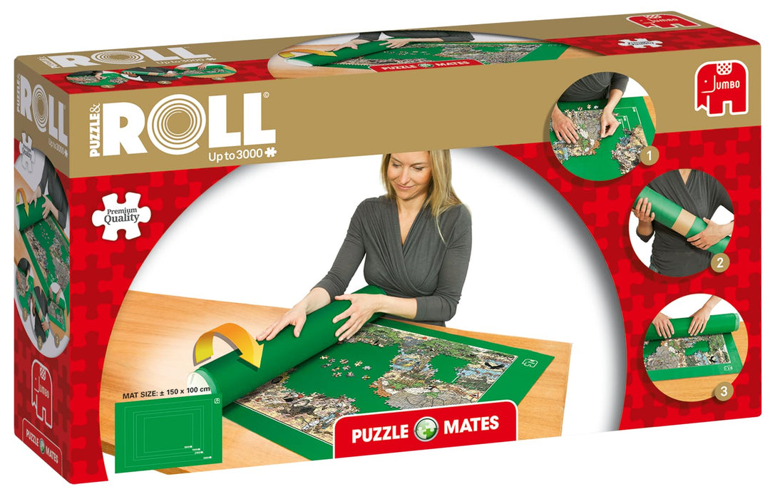 Jumbo Spiele Puzzle & Roll - Puzzlematte zum Ausrollen für bis zu 3000 Teile Puzzlezubehör